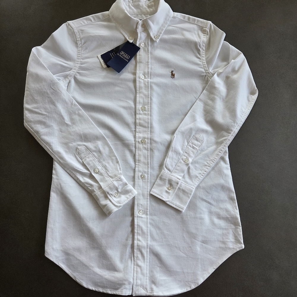 Polo Ralph Lauren Womens Stretch Slim Fit Button Up Shirt Size XXS 00 NWT